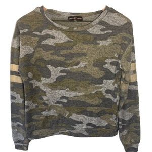 Almost Famous Camo Gold Striped Long Sleeve